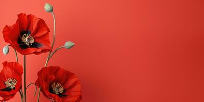 Poppy day. Memory of all the soldiers who died in wars involving Great Britain. Generative AI photo