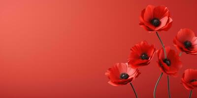 Poppy day. Memory of all the soldiers who died in wars involving Great Britain. Generative AI photo