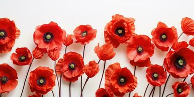 Poppy day. Memory of all the soldiers who died in wars involving Great Britain. Generative AI photo