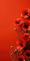 Poppy day. Memory of all the soldiers who died in wars involving Great Britain. Generative AI photo