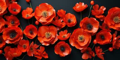 Poppy day. Memory of all the soldiers who died in wars involving Great Britain. Generative AI photo