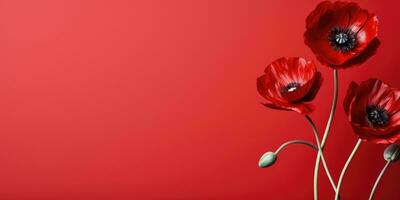 Poppy day. Memory of all the soldiers who died in wars involving Great Britain. Generative AI photo