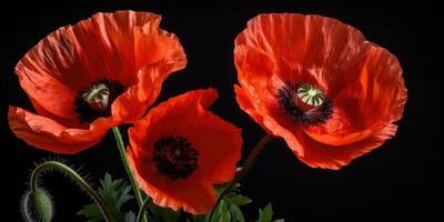 Poppy day. Memory of all the soldiers who died in wars involving Great Britain. Generative AI photo