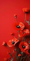 Poppy day. Memory of all the soldiers who died in wars involving Great Britain. Generative AI photo