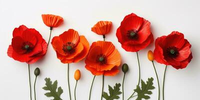 Poppy day. Memory of all the soldiers who died in wars involving Great Britain. Generative AI photo