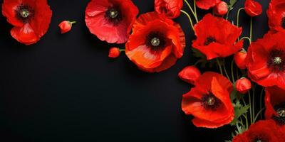 Poppy day. Memory of all the soldiers who died in wars involving Great Britain. Generative AI photo