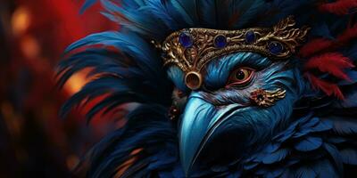 Magnificent Venetian masks. Carnival. Generative AI photo