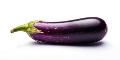 Eggplant close-up on a white background. Generative AI photo