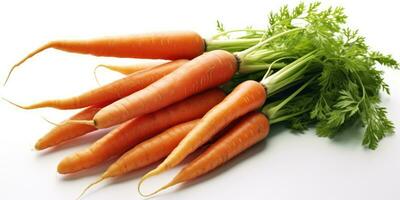 Carrot close-up on a white background. Generative AI photo