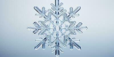 Beautiful macro photo of a snowflake. Winter. Generative AI