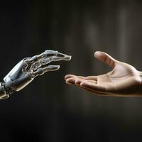 Robot hand. Modern technologies. Generative AI photo