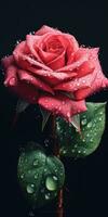 Rosa flor con lluvia gotas. imagen para un póster o tarjeta postal. generativo ai foto