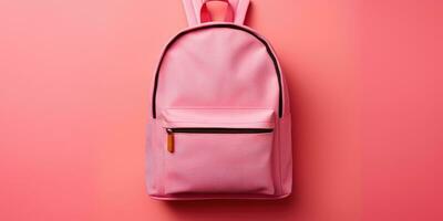 bright school backpack with space for text, celebration of the new school year. Generative AI photo