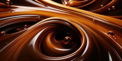 líquido Leche chocolate, parte superior vista. generativo ai foto