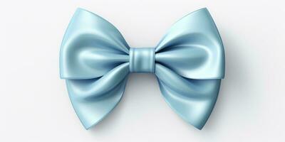 Blue bow on a white background, Generative AI photo