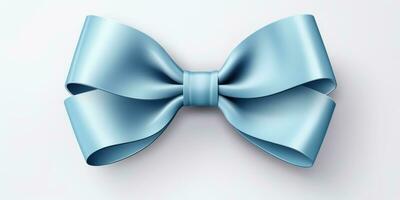 Blue bow on a white background, Generative AI photo