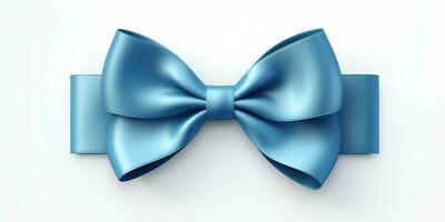 Blue bow on a white background, Generative AI photo