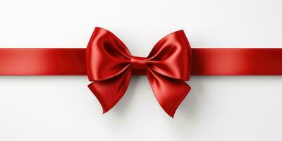 Red bow on a white background, Generative AI photo