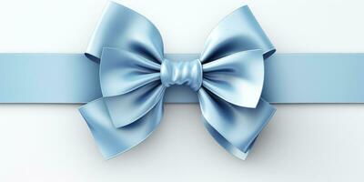 Blue bow on a white background, Generative AI photo