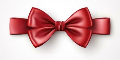 Red bow on a white background, Generative AI photo