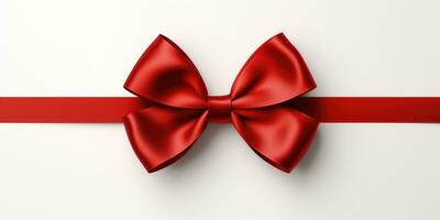 Red bow on a white background, Generative AI photo