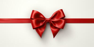 Red bow on a white background, Generative AI photo