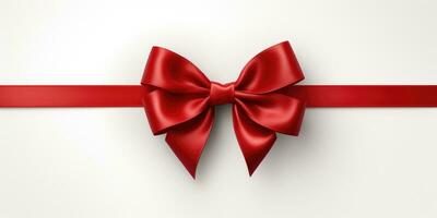 Red bow on a white background, Generative AI photo