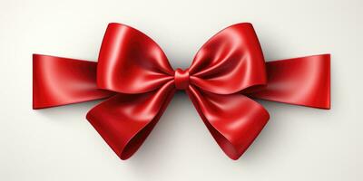 Red bow on a white background, Generative AI photo