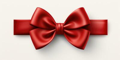 Red bow on a white background, Generative AI photo