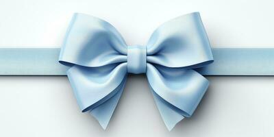 Blue bow on a white background, Generative AI photo