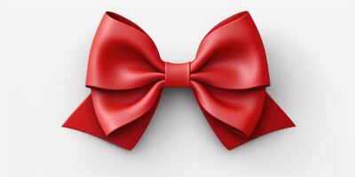 Red bow on a white background, Generative AI photo