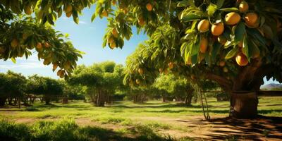 mango árbol y mango jardín, mango árbol. generativo ai foto