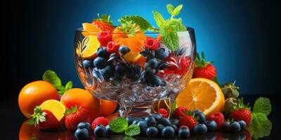 fresh fruit lemonade Delicious fruits, proper nutrition. Generative AI photo