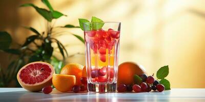 fresh fruit lemonade Delicious fruits, proper nutrition. Generative AI photo