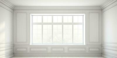 light white room and big window. Generative AI photo