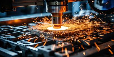 A CNC router cuts a part with a solid ball end mill. Generative AI photo