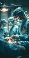 Medical Team Performing Surgical Operation in Operating Room. Generative AI photo