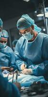 Medical Team Performing Surgical Operation in Operating Room. Generative AI photo