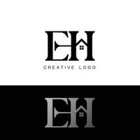 eh inicial letra logo vector