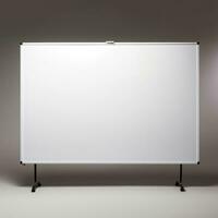 a white board on a black stand photo