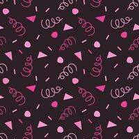 80-90s seamless pattern. Repetable pattern with geometry figures triangal, circle, spiral vector
