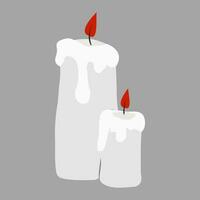 candle and candle holder cartoon vector isolated object. Vector illustration