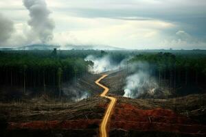 a scenic dirt road surrounded by lush forest photo