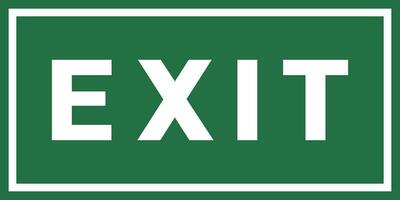 Exit Sign In English For Print, Plot, Cutting. vector