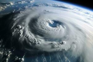 un poderoso huracán visto desde espacio foto