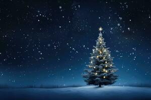 Shimmering Solstice, A Christmas Tree in Winter Embrace photo