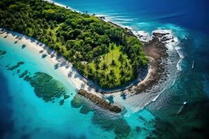 A captivating island oasis surrounded by the vastness of the ocean photo