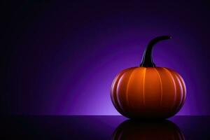 a pumpkin resting on a wooden table photo