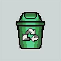 Pixel art illustration Trash can. Pixelated Trash can. Trash can icon pixelated for the pixel art game and icon for website and video game. old school retro. vector