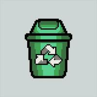 Pixel art illustration Trash can. Pixelated Trash can. Trash can icon pixelated for the pixel art game and icon for website and video game. old school retro. vector